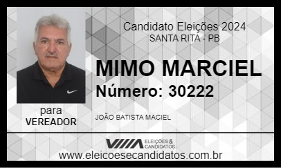 Candidato MIMO MARCIEL 2024 - SANTA RITA - Eleições