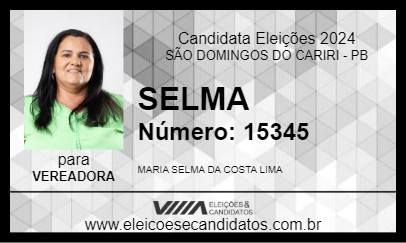 Candidato SELMA 2024 - SÃO DOMINGOS DO CARIRI - Eleições