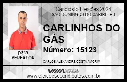 Candidato CARLINHOS DO GÁS  2024 - SÃO DOMINGOS DO CARIRI - Eleições