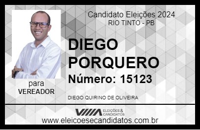 Candidato DIEGO PORQUERO 2024 - RIO TINTO - Eleições