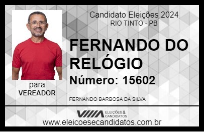 Candidato FERNANDO DO RELÓGIO 2024 - RIO TINTO - Eleições