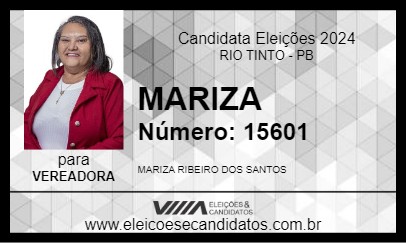 Candidato MARIZA 2024 - RIO TINTO - Eleições