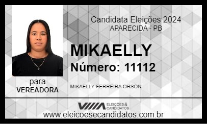 Candidato MIKAELLY 2024 - APARECIDA - Eleições