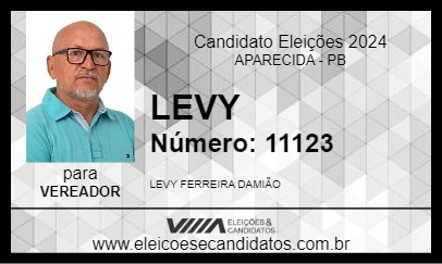 Candidato LEVY 2024 - APARECIDA - Eleições