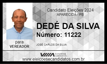 Candidato DEDÉ DA SILVA 2024 - APARECIDA - Eleições