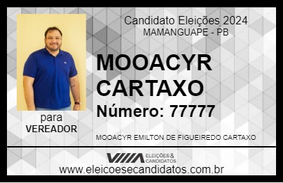 Candidato MOOACYR CARTAXO 2024 - MAMANGUAPE - Eleições