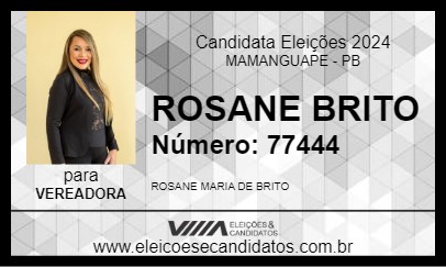 Candidato ROSANE BRITO 2024 - MAMANGUAPE - Eleições