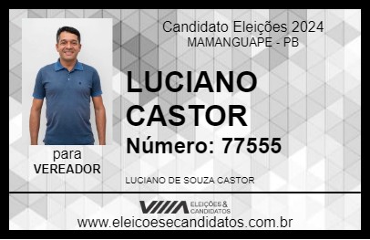 Candidato LUCIANO CASTOR 2024 - MAMANGUAPE - Eleições