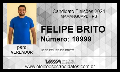 Candidato FELIPE BRITO 2024 - MAMANGUAPE - Eleições