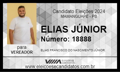 Candidato ELIAS JÚNIOR 2024 - MAMANGUAPE - Eleições