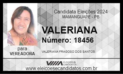 Candidato VALERIANA 2024 - MAMANGUAPE - Eleições