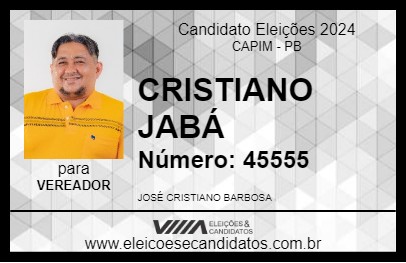 Candidato CRISTIANO JABÁ 2024 - CAPIM - Eleições