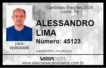 Candidato ALESSANDRO LIMA 2024 - CAPIM - Eleições