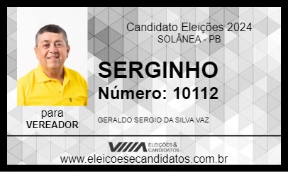 Candidato SERGINHO 2024 - SOLÂNEA - Eleições