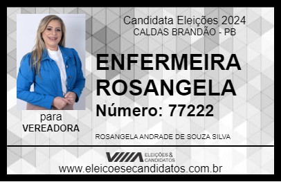 Candidato ENFERMEIRA ROSANGELA 2024 - CALDAS BRANDÃO - Eleições