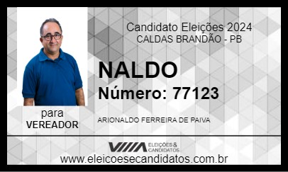 Candidato NALDO 2024 - CALDAS BRANDÃO - Eleições