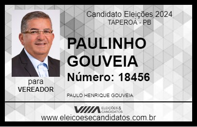 Candidato PAULINHO GOUVEIA 2024 - TAPEROÁ - Eleições