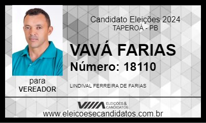 Candidato VAVÁ FARIAS 2024 - TAPEROÁ - Eleições