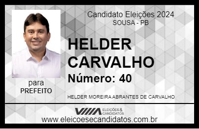 Candidato HELDER CARVALHO 2024 - SOUSA - Eleições