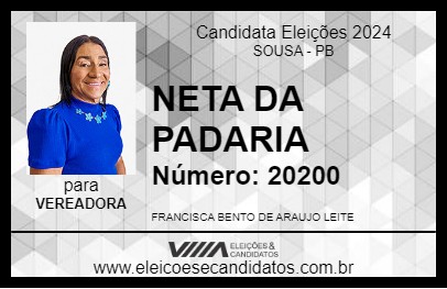 Candidato NETA DA PADARIA 2024 - SOUSA - Eleições