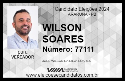 Candidato WILSON SOARES 2024 - ARARUNA - Eleições