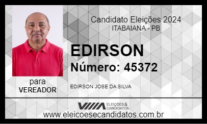 Candidato EDIRSON 2024 - ITABAIANA - Eleições