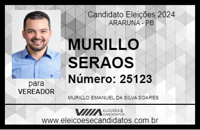 Candidato MURILLO SERAOS 2024 - ARARUNA - Eleições