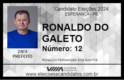 Candidato RONALDO DO GALETO 2024 - ESPERANÇA - Eleições