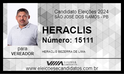 Candidato HERACLIS 2024 - SÃO JOSÉ DOS RAMOS - Eleições