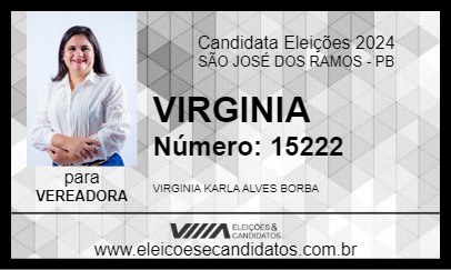 Candidato VIRGINIA 2024 - SÃO JOSÉ DOS RAMOS - Eleições