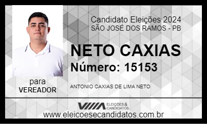 Candidato NETO CAXIAS 2024 - SÃO JOSÉ DOS RAMOS - Eleições