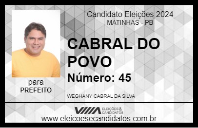 Candidato CABRAL DO POVO 2024 - MATINHAS - Eleições