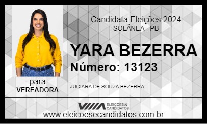 Candidato YARA BEZERRA 2024 - SOLÂNEA - Eleições