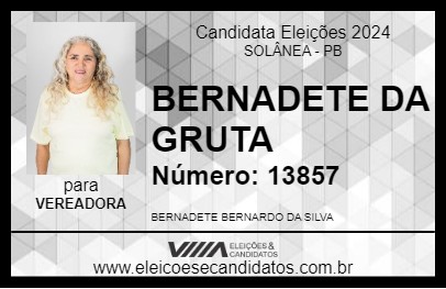 Candidato BERNADETE DA GRUTA 2024 - SOLÂNEA - Eleições