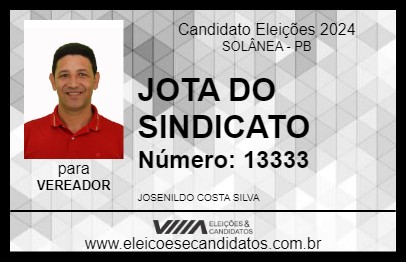 Candidato JOTA DO SINDICATO 2024 - SOLÂNEA - Eleições