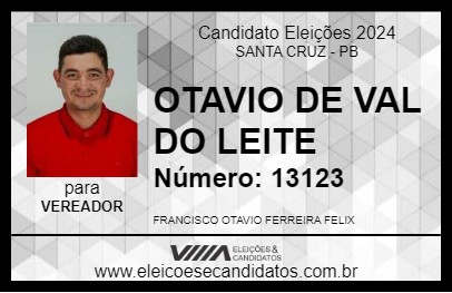 Candidato OTAVIO DE VAL DO LEITE 2024 - SANTA CRUZ - Eleições