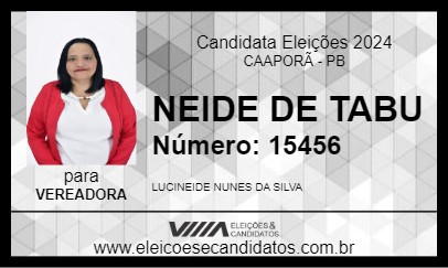 Candidato NEIDE DE TABU 2024 - CAAPORÃ - Eleições