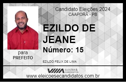 Candidato EZILDO DE JEANE 2024 - CAAPORÃ - Eleições