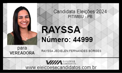 Candidato RAYSSA 2024 - PITIMBU - Eleições