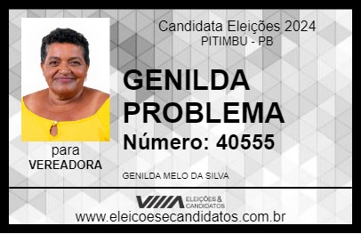 Candidato GENILDA PROBLEMA 2024 - PITIMBU - Eleições