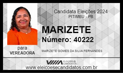 Candidato MARIZETE 2024 - PITIMBU - Eleições