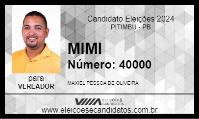 Candidato MIMI 2024 - PITIMBU - Eleições