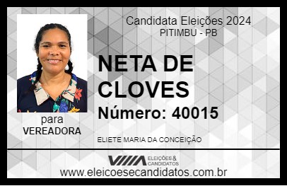 Candidato NETA DE CLOVES 2024 - PITIMBU - Eleições