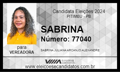 Candidato SABRINA 2024 - PITIMBU - Eleições