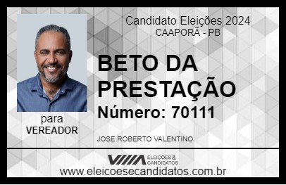 Candidato BETO DA PRESTAÇÃO 2024 - CAAPORÃ - Eleições