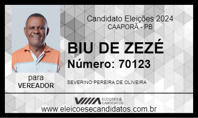 Candidato BIU DE ZEZÉ 2024 - CAAPORÃ - Eleições