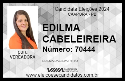 Candidato EDILMA CABELEIREIRA 2024 - CAAPORÃ - Eleições