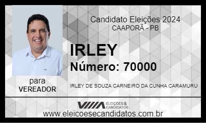 Candidato IRLEY 2024 - CAAPORÃ - Eleições