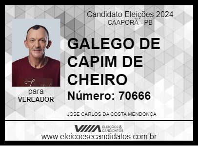 Candidato GALEGO DE CAPIM DE CHEIRO 2024 - CAAPORÃ - Eleições