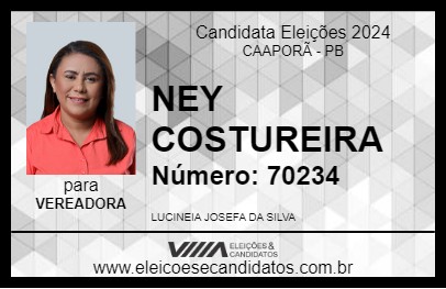 Candidato NEY COSTUREIRA 2024 - CAAPORÃ - Eleições